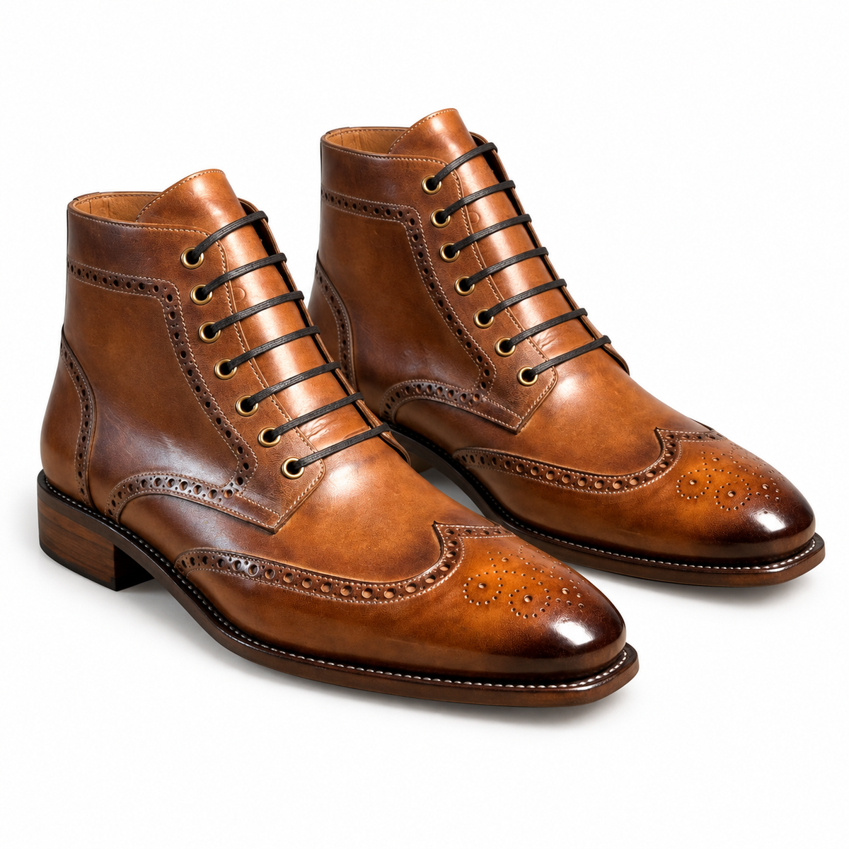 FEDERICO™ | Stivali Brogue Lancaster in Marrone Brunito