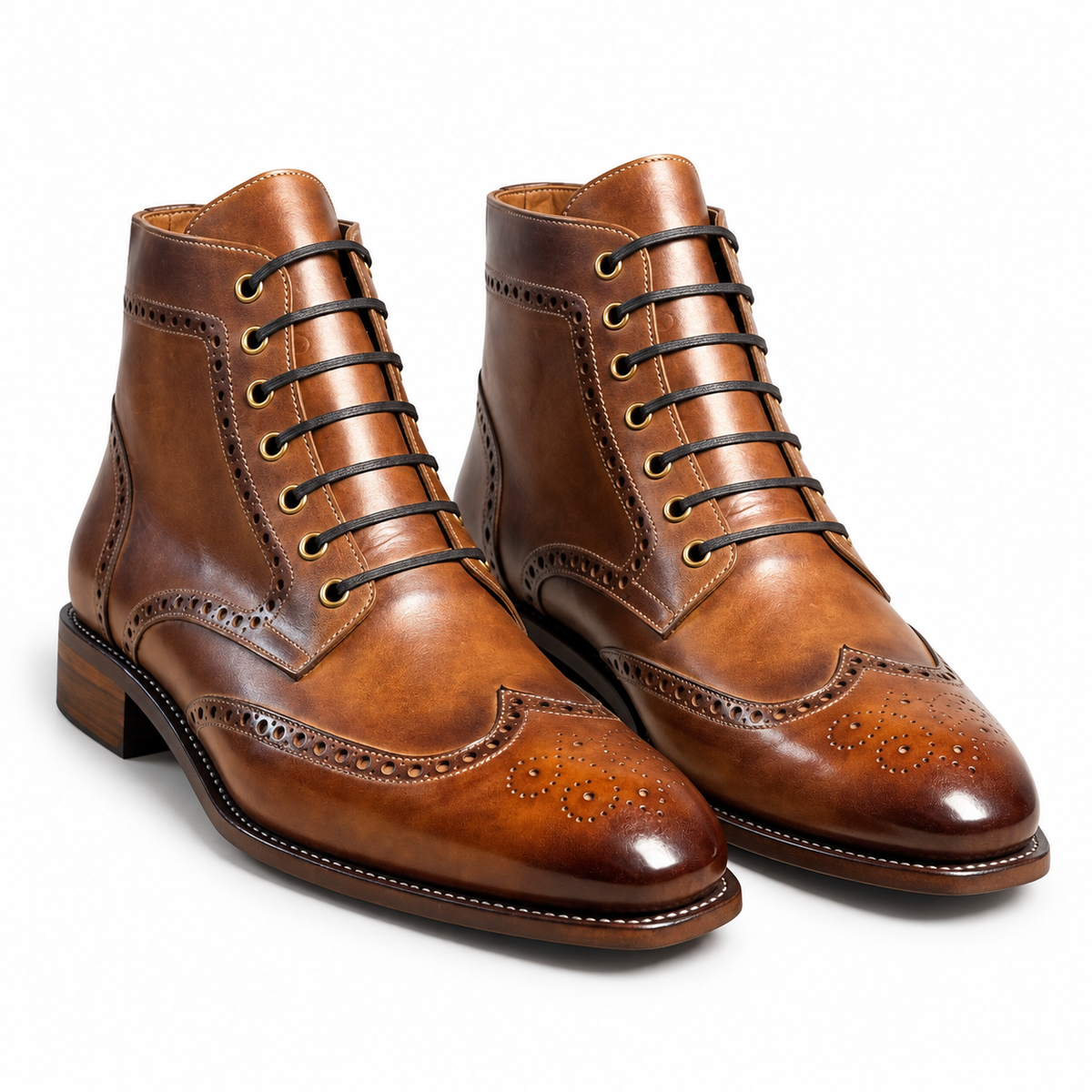 FEDERICO™ | Stivali Brogue Lancaster in Marrone Brunito