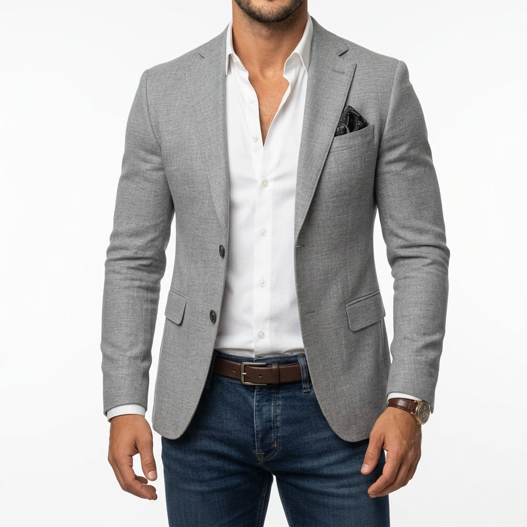 Blazer uomo sartoriale – chiusura a un bottone, aderente