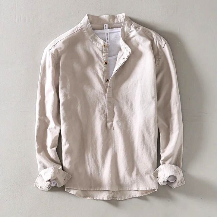 FEDERICO™ | Camicia a maniche corte senza colletto