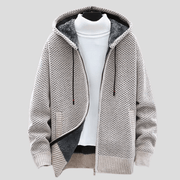 FEDERICO™ | Felpa uomo con cappuccio foderata in pile – esterno in maglia