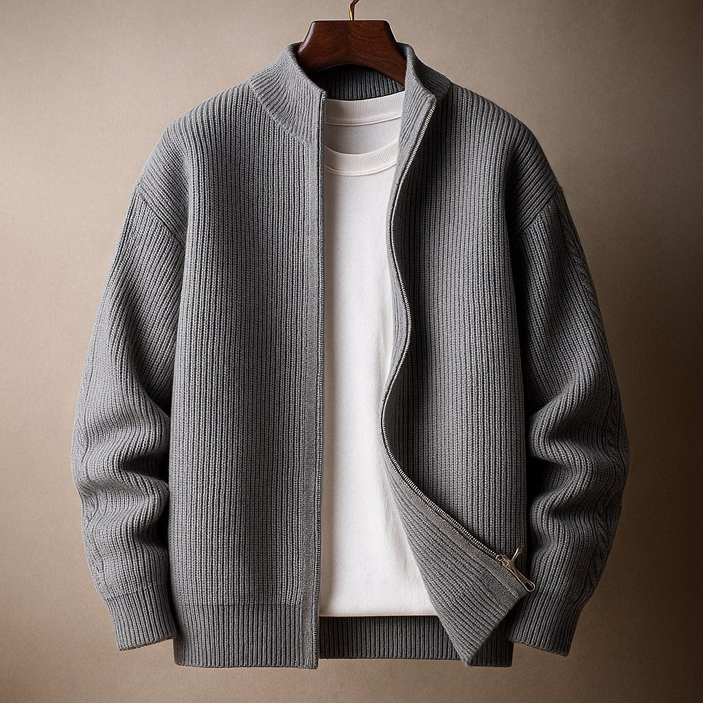 FEDERICO™ | Maglione a coste con collo con zip