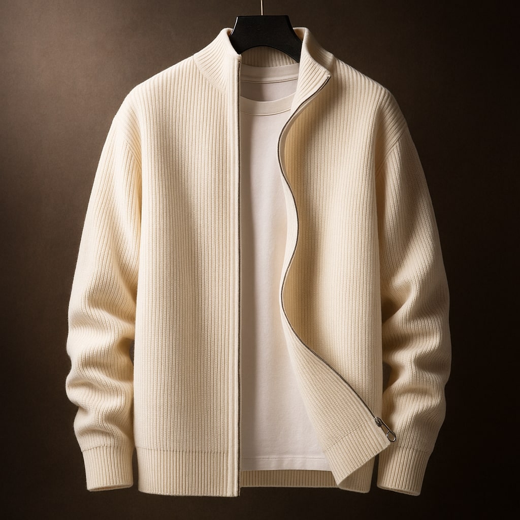 FEDERICO™ | Maglione a coste con collo con zip