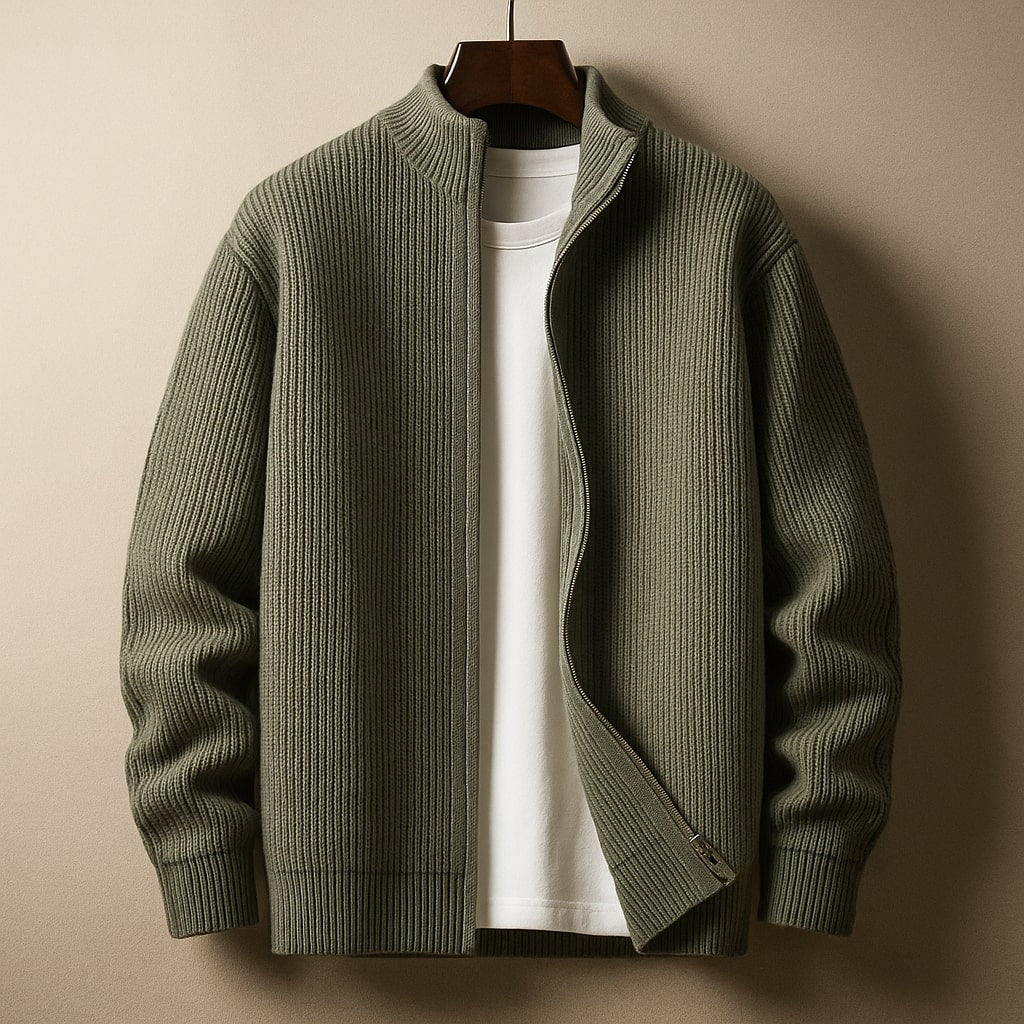 FEDERICO™ | Maglione a coste con collo con zip