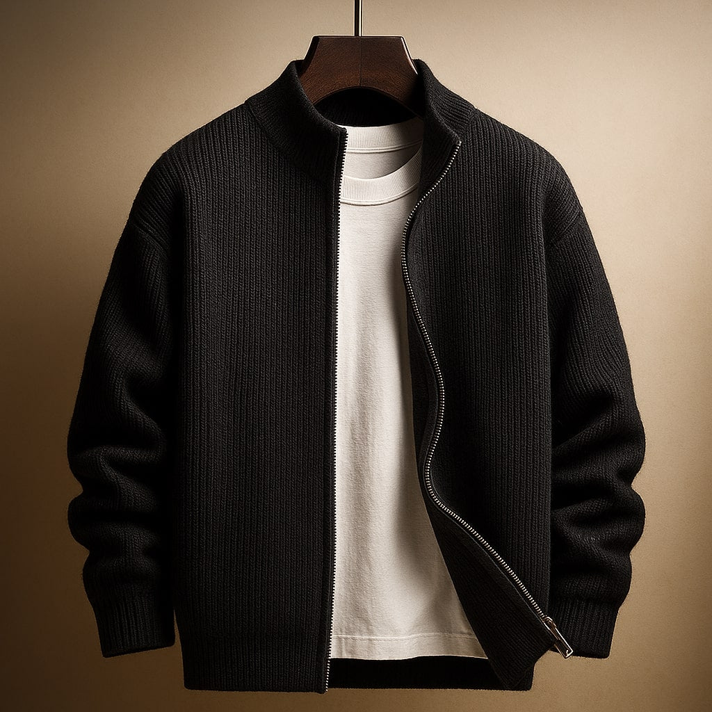 FEDERICO™ | Maglione a coste con collo con zip