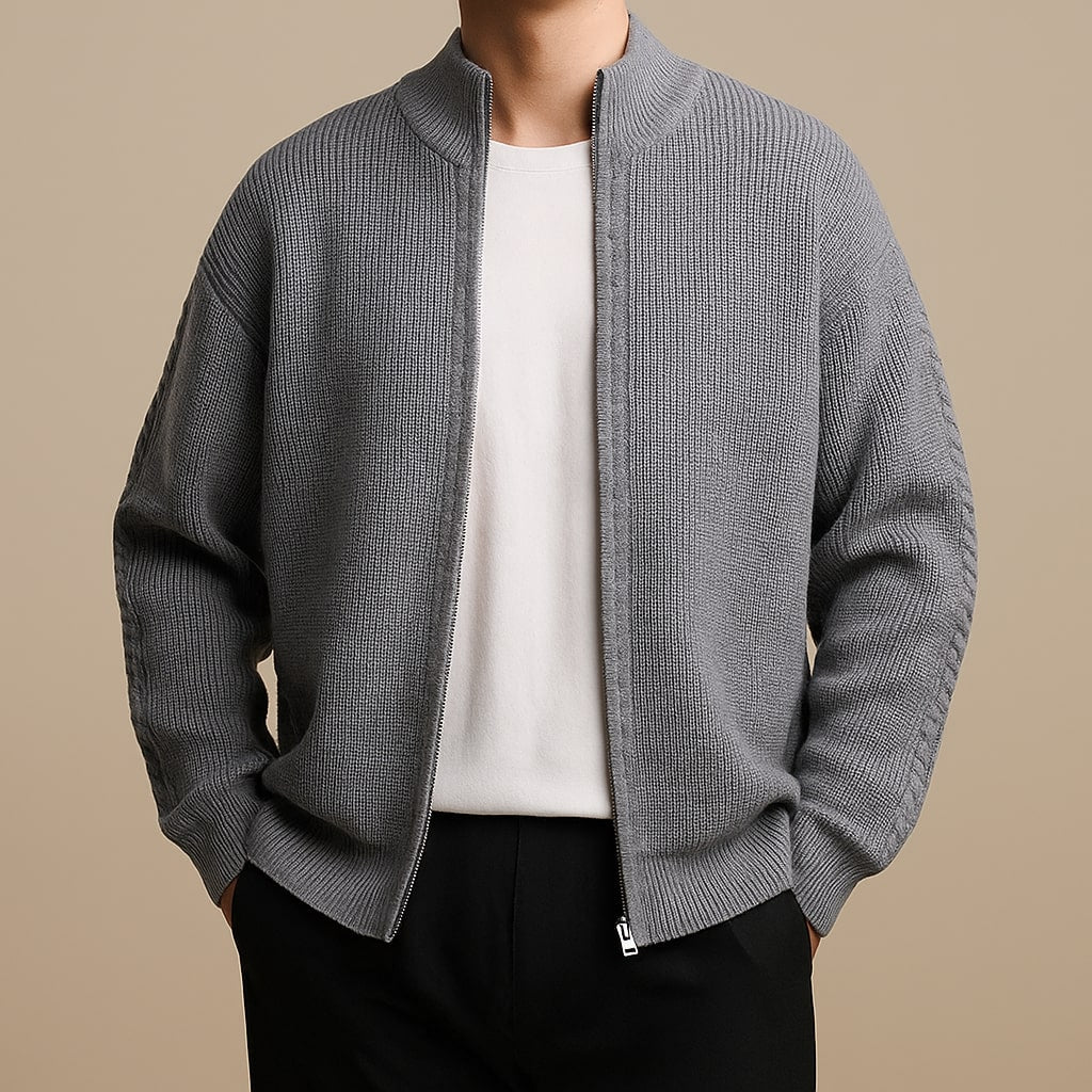 FEDERICO™ | Maglione a coste con collo con zip