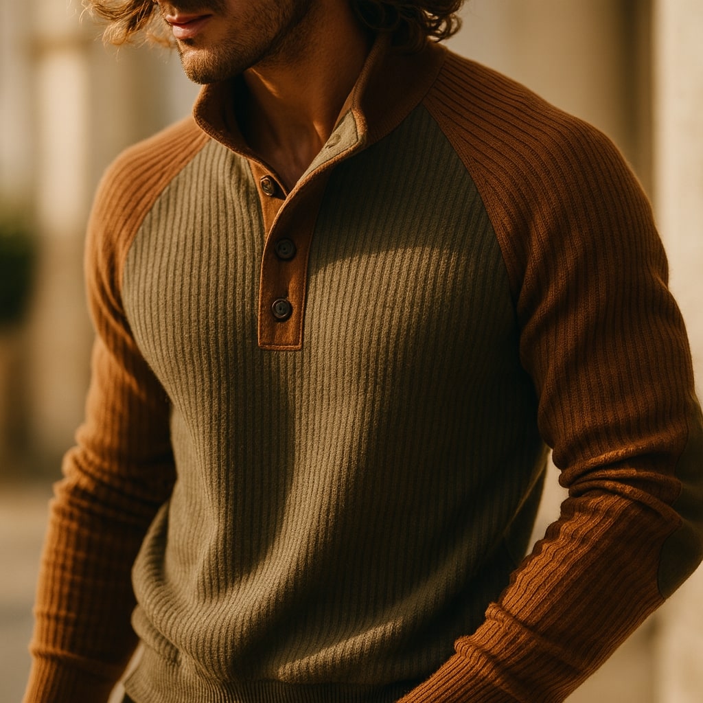 FEDERICO™ | Maglione Henley a trecce