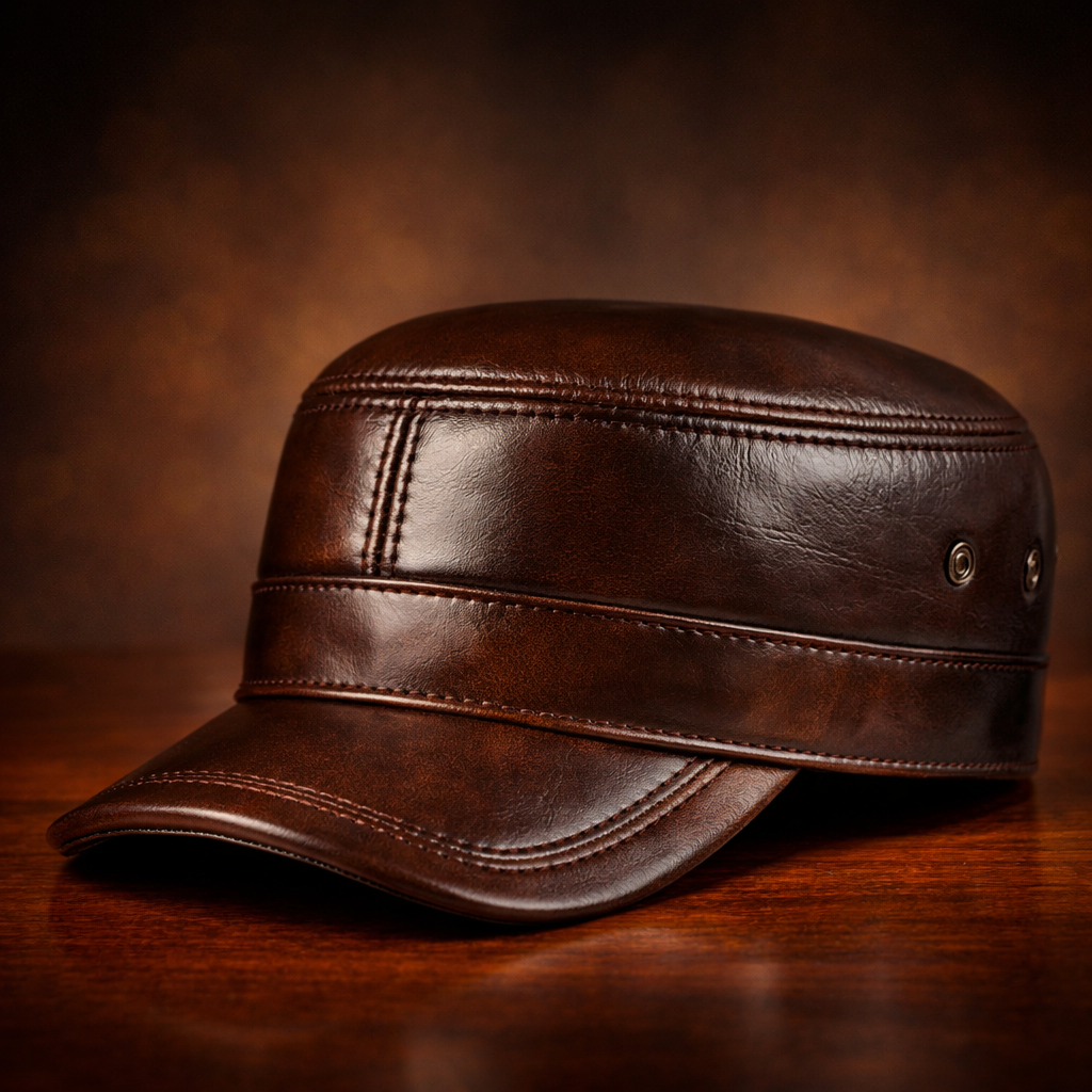 FEDERICO™ | Cappellino uomo in vera pelle – effetto vissuto, regolabile