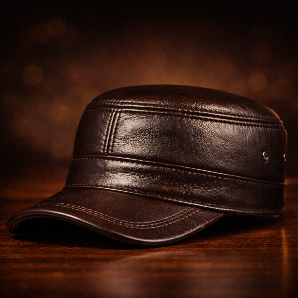 FEDERICO™ | Cappellino uomo in vera pelle – effetto vissuto, regolabile