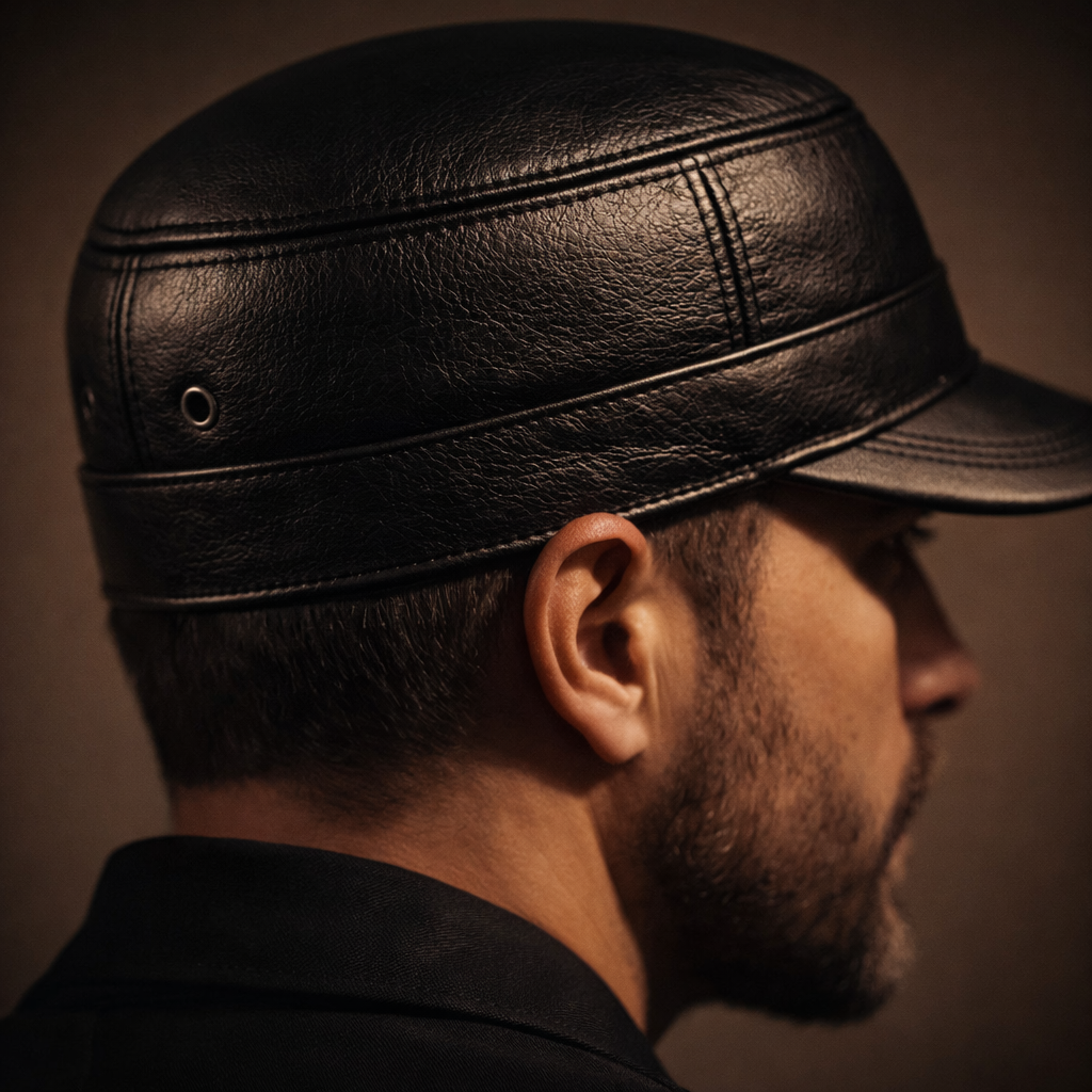 FEDERICO™ | Cappellino uomo in vera pelle – effetto vissuto, regolabile