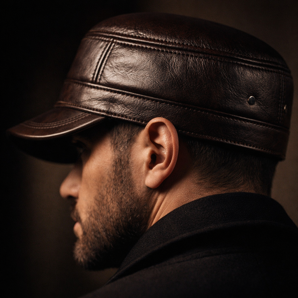 FEDERICO™ | Cappellino uomo in vera pelle – effetto vissuto, regolabile