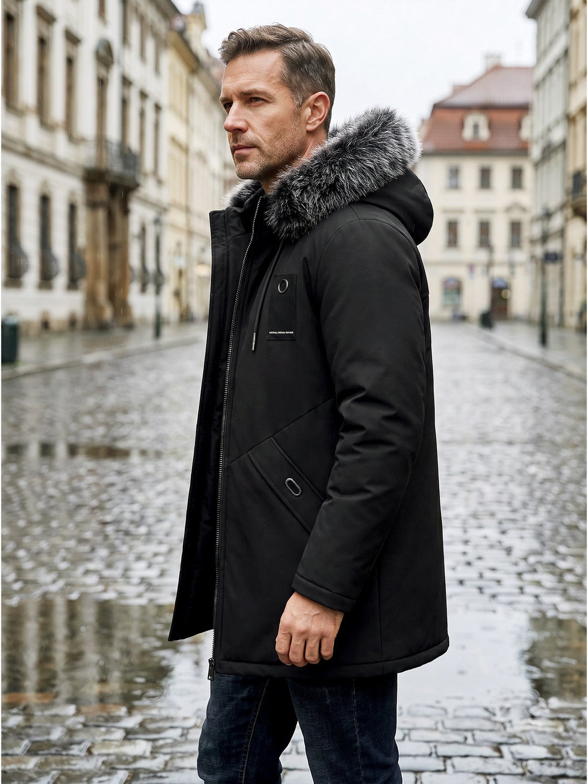 FEDERICO™ | Giacca parka termica antivento da uomo, di media lunghezza, con cappuccio