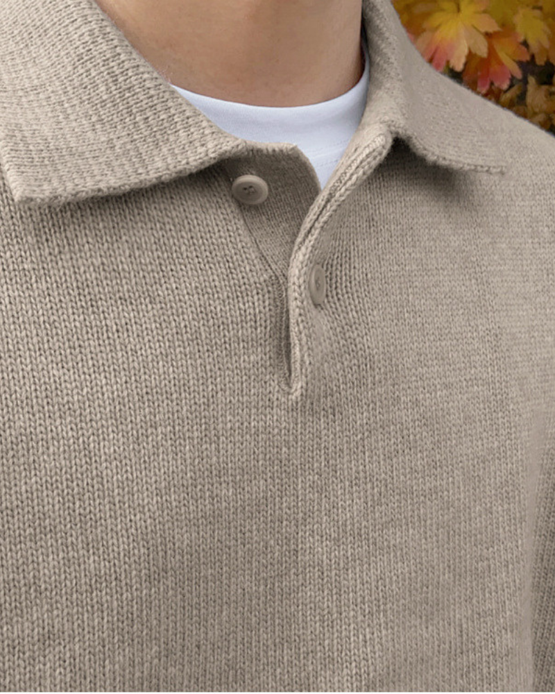 FEDERICO™ | Mezza zip in lana con bottoni