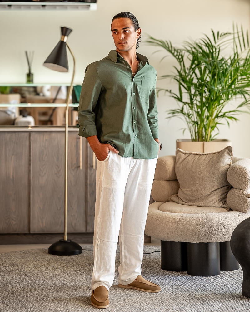 FEDERICO™ | Completo in lino a maniche lunghe