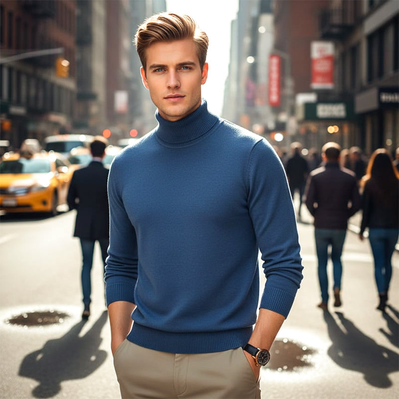 FEDERICO™ | Maglione Premium da Uomo a Collo Alto in Tinta Unita