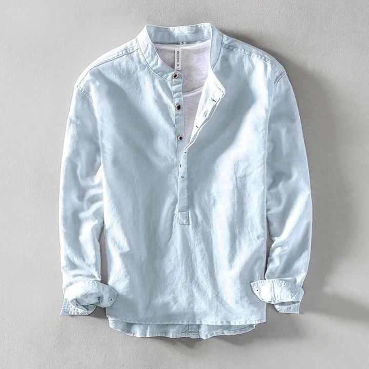 FEDERICO™ | Camicia a maniche corte senza colletto