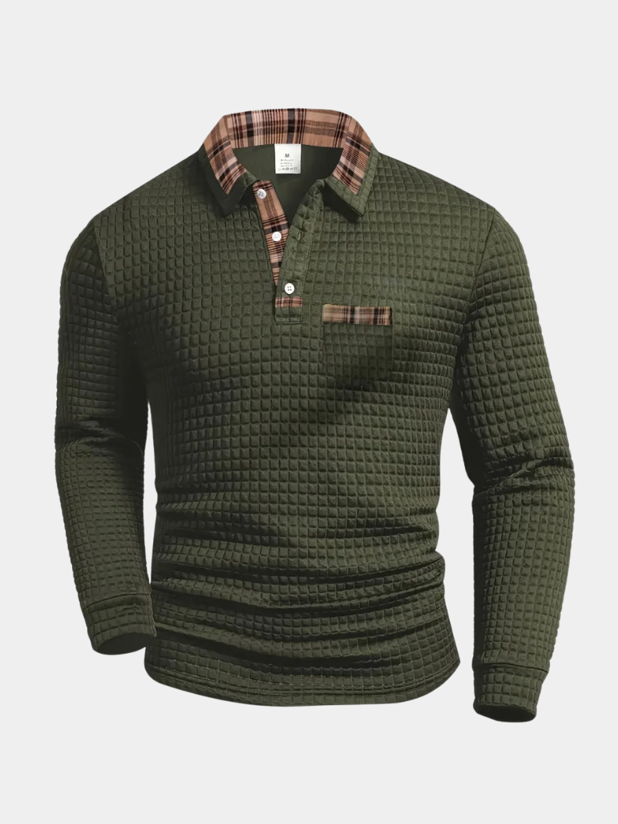 FEDERICO™ | Polo a maniche lunghe a quadri fini