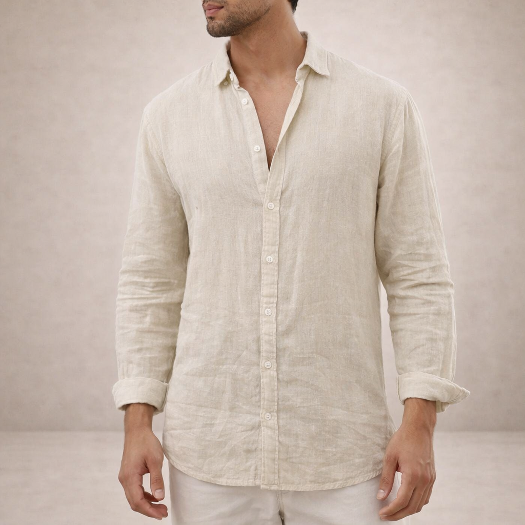FEDERICO™ | Camicia in lino a collo aperto