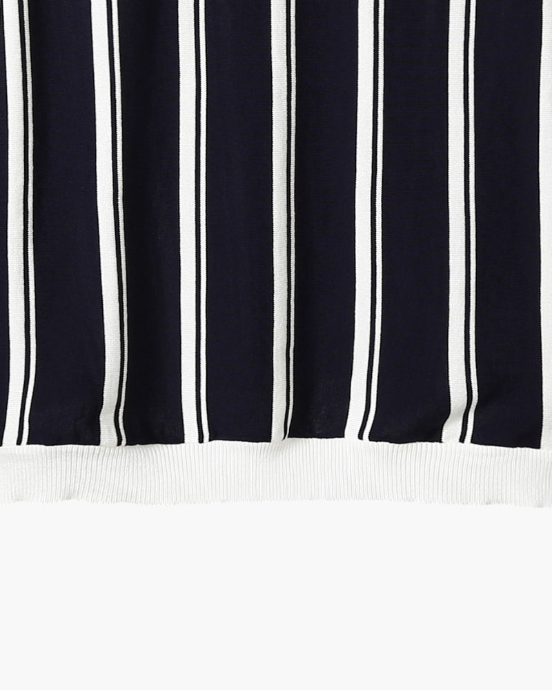 FEDERICO™ | POLO A RIGHE IN MAGLIA CON ZIP A MEZZA