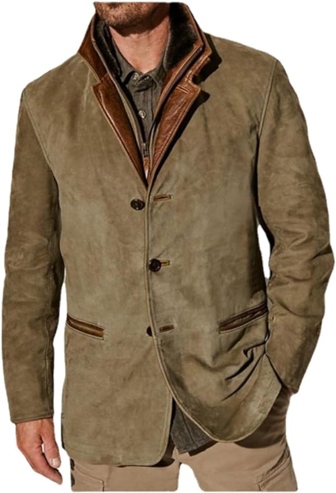 FEDERICO™ | Giacca in pelle uomo con bottoni – vera pelle, linea pulita
