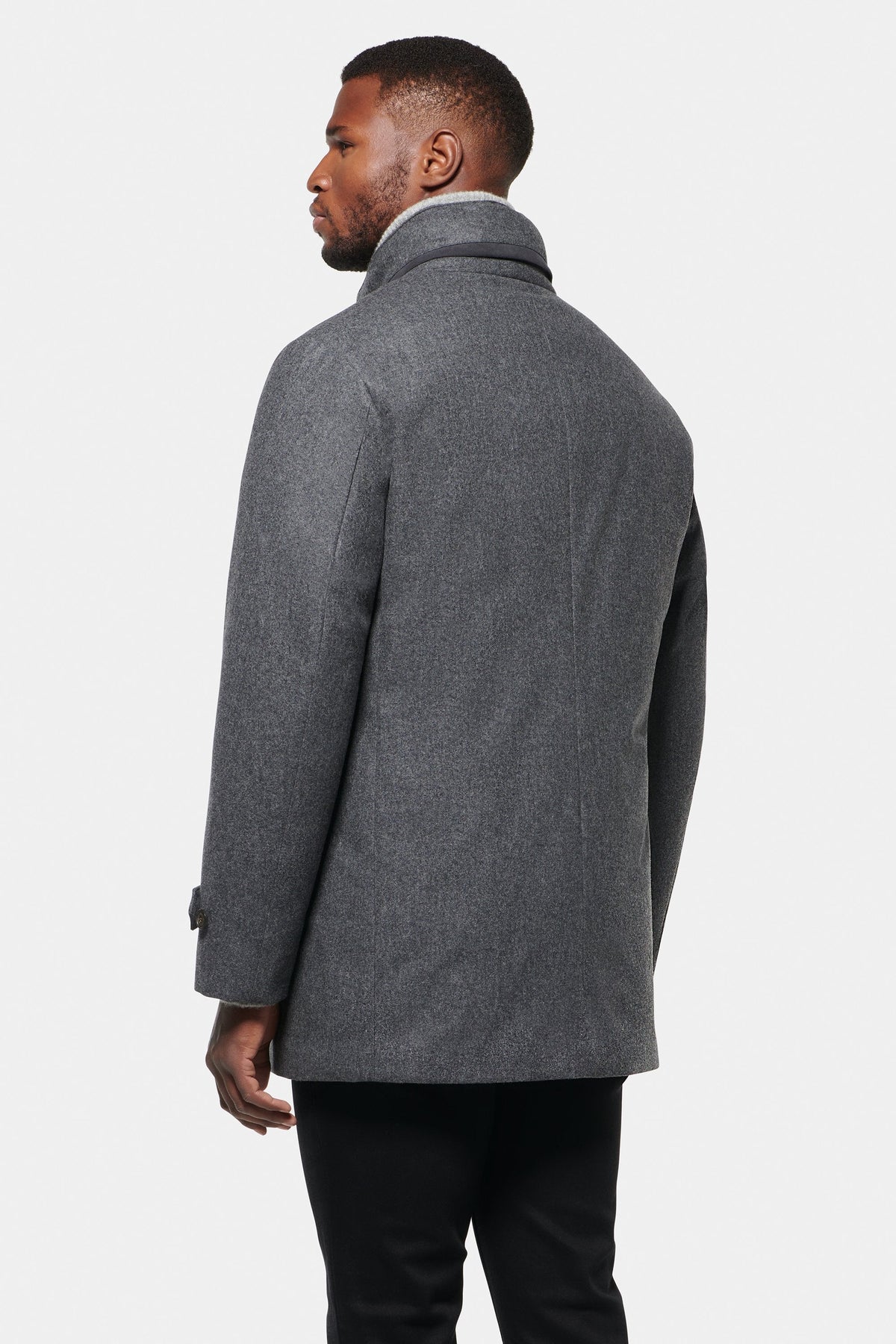 FEDERICO™ | Cappotto slim elasticizzato con cappuccio, color antracite