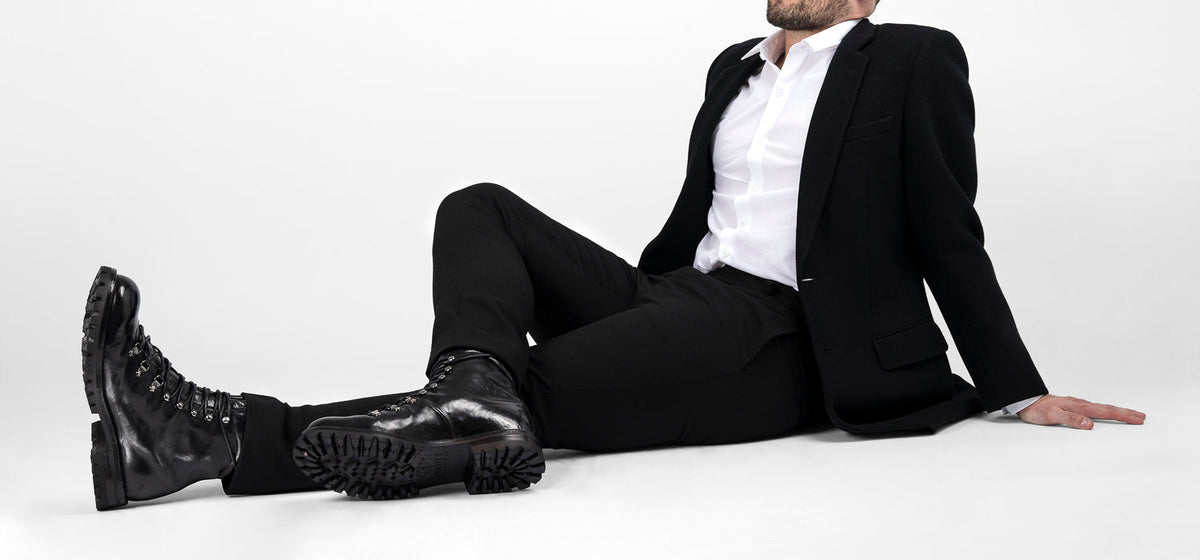 FEDERICO™ | CAMDEN stivali da combattimento nero catrame.