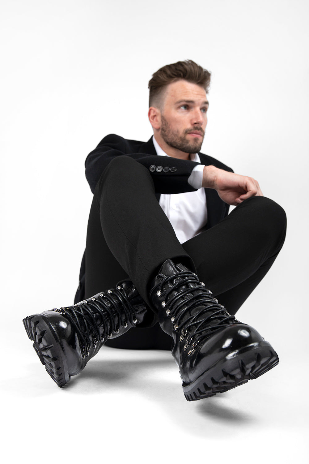 FEDERICO™ | CAMDEN stivali da combattimento nero catrame.