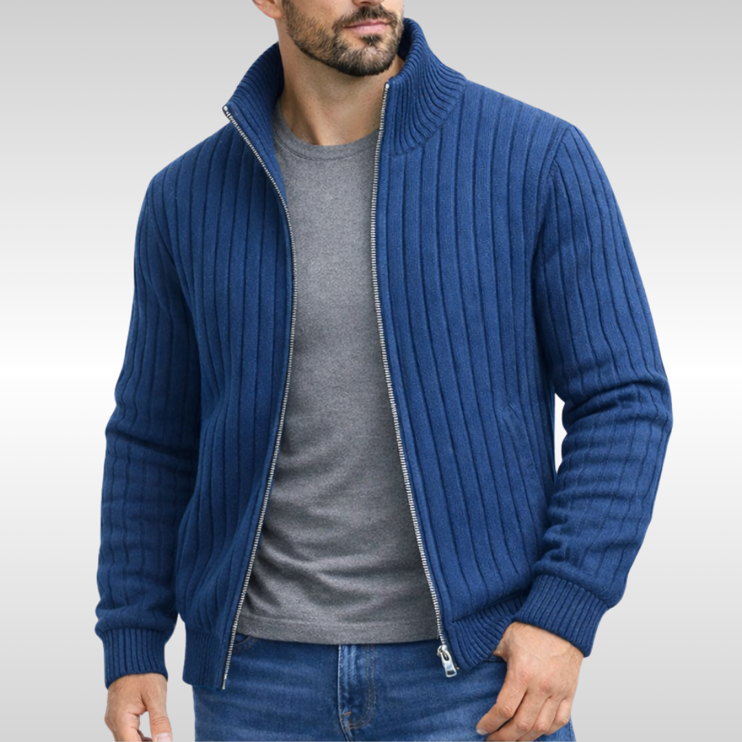 FEDERICO™ | Cardigan in maglia a coste con cerniera