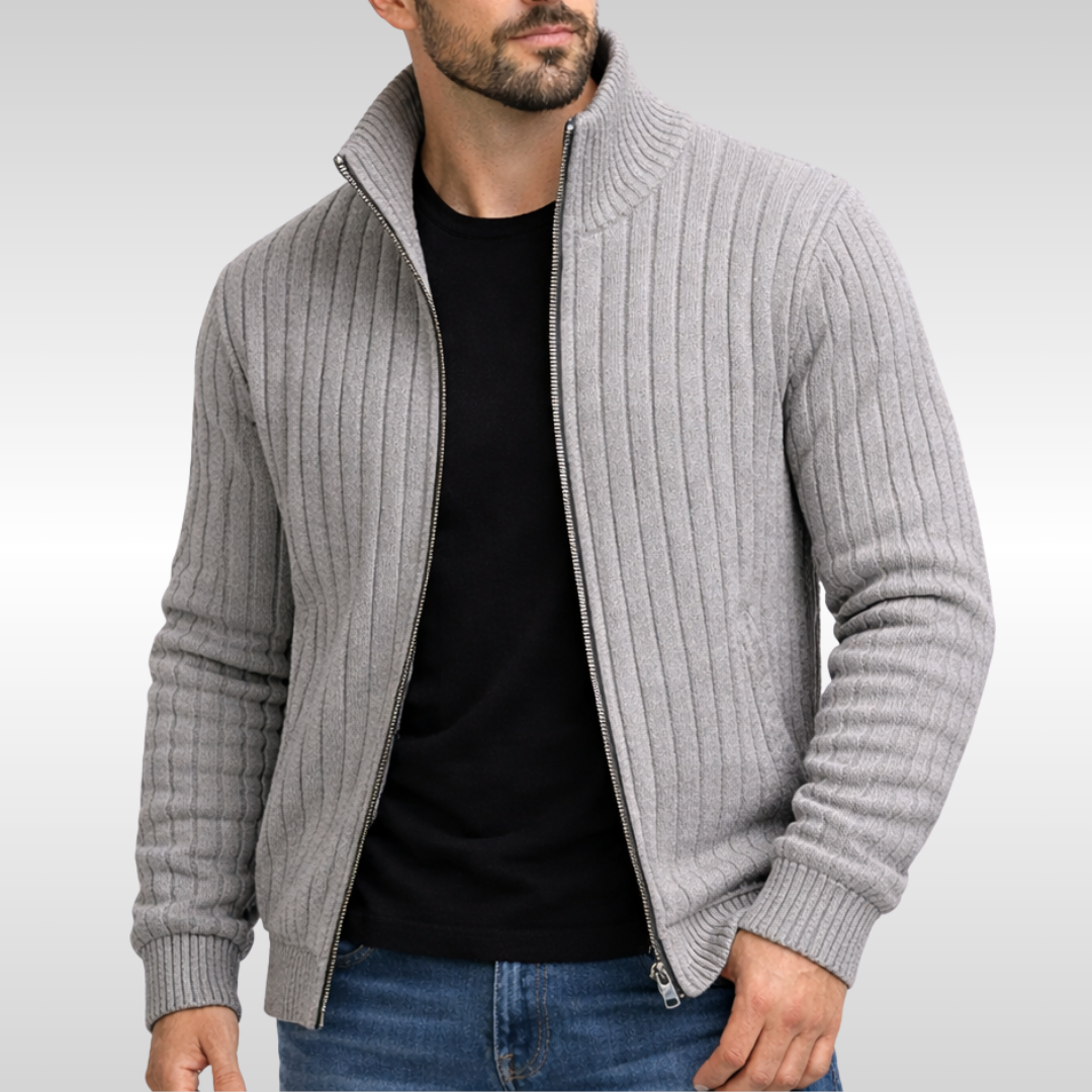 FEDERICO™ | Cardigan in maglia a coste con cerniera
