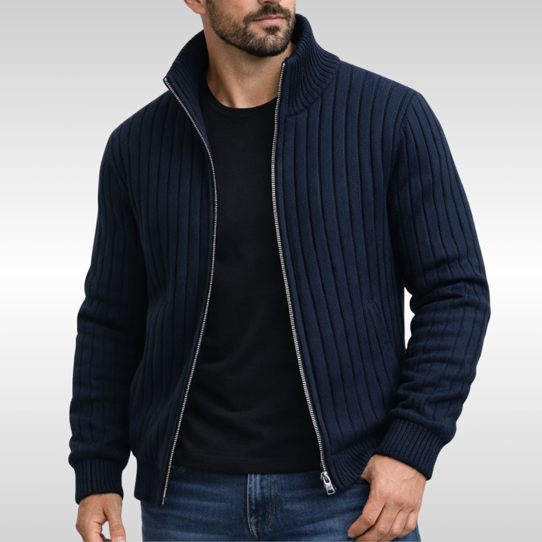 FEDERICO™ | Cardigan in maglia a coste con cerniera