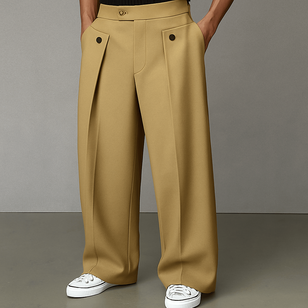 FEDERICO™ | Pantaloni a pieghe con bottoni