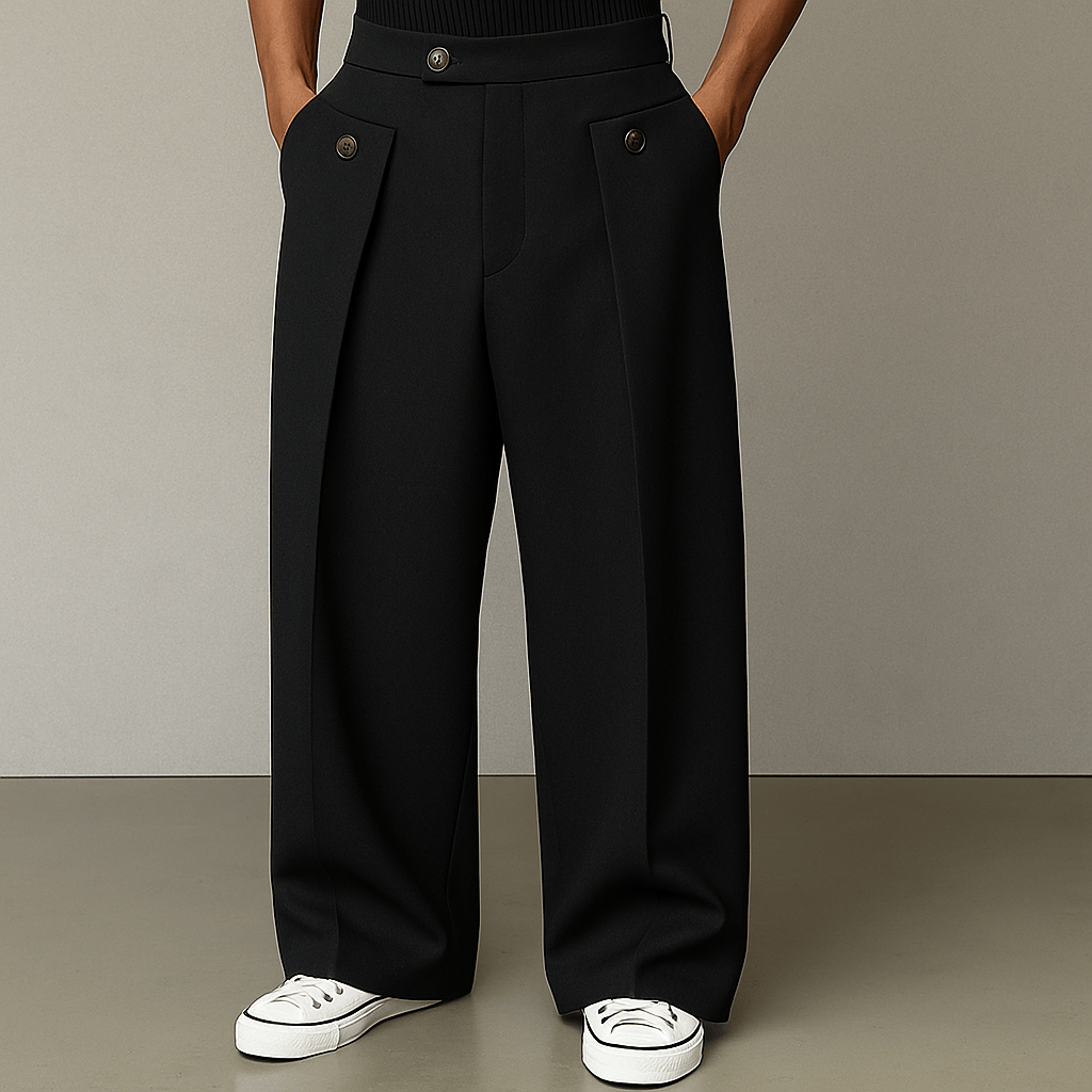 FEDERICO™ | Pantaloni a pieghe con bottoni