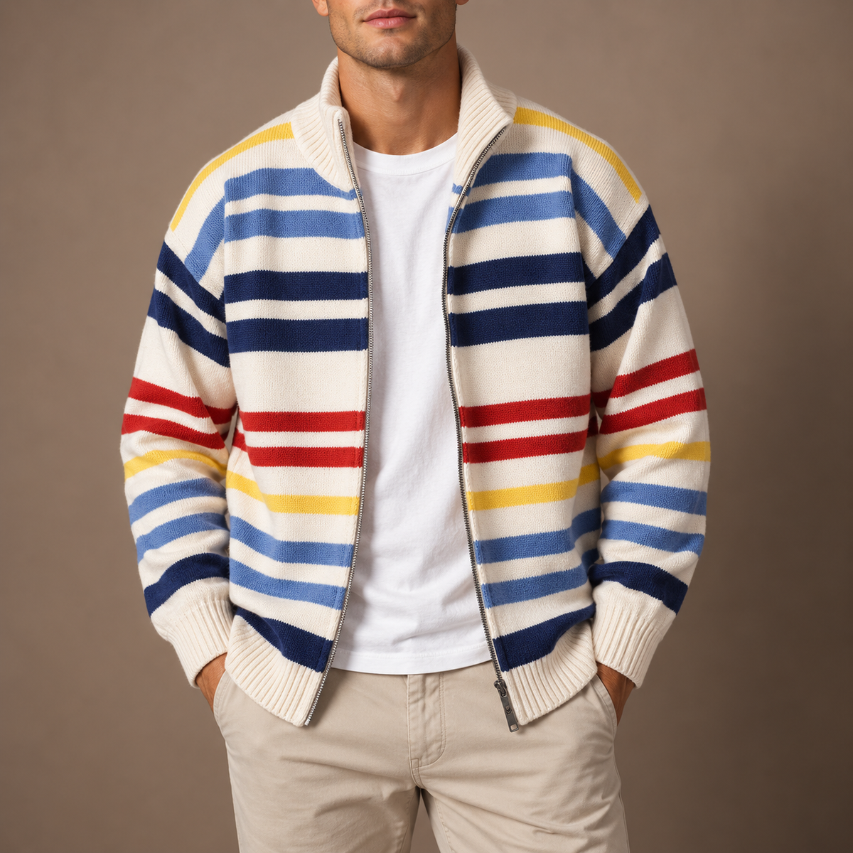 FEDERICO™ | Cardigan a righe con cerniera Emmett