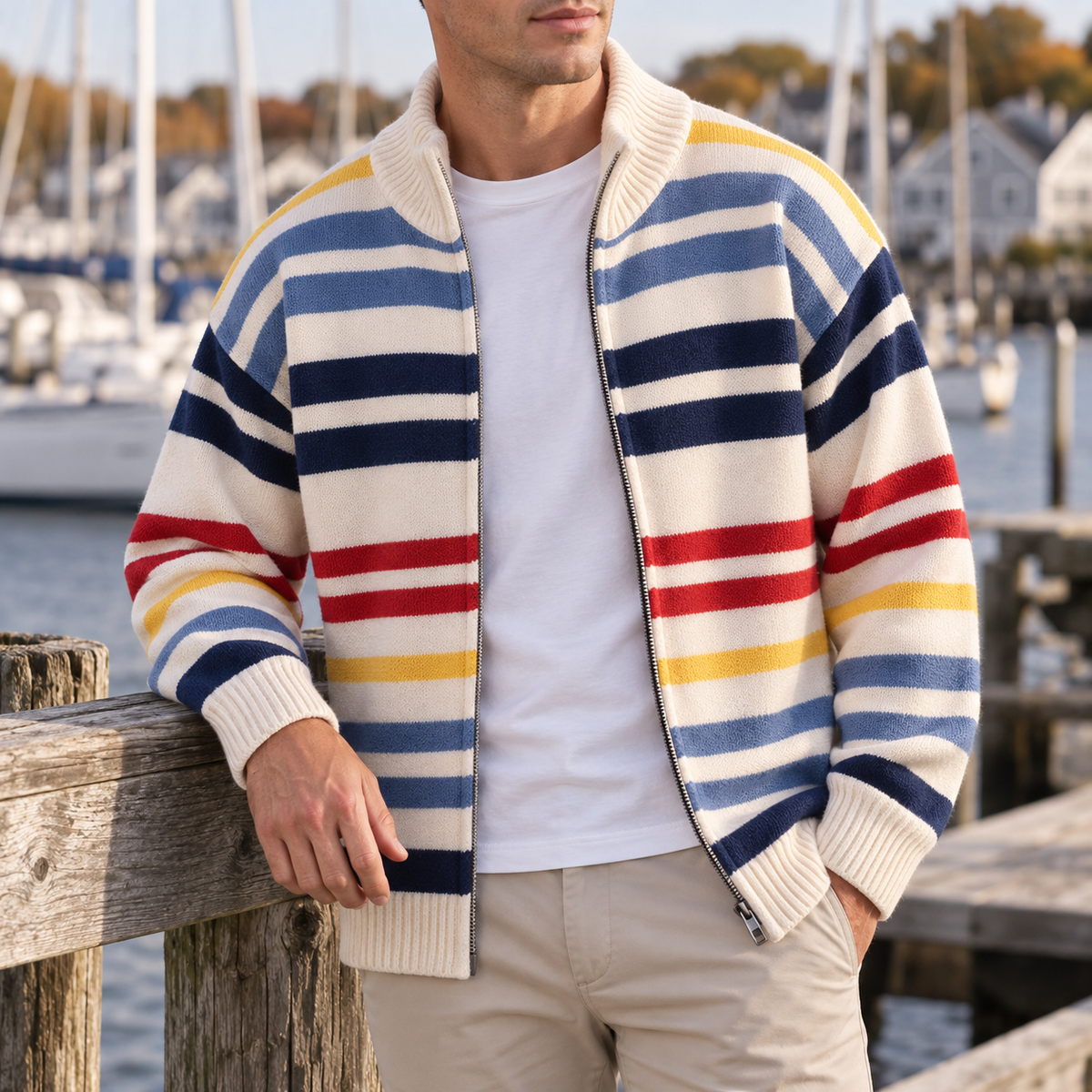 FEDERICO™ | Cardigan a righe con cerniera Emmett