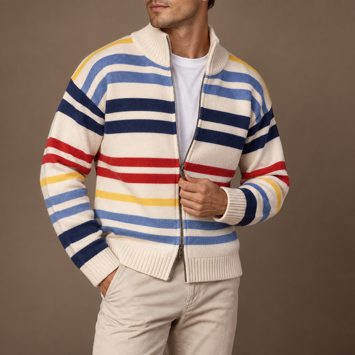 FEDERICO™ | Cardigan a righe con cerniera Emmett