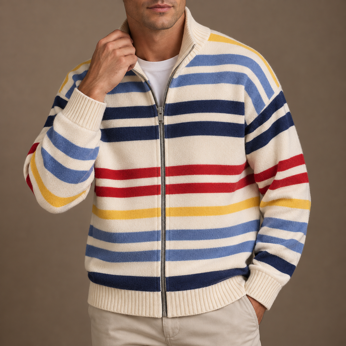 FEDERICO™ | Cardigan a righe con cerniera Emmett