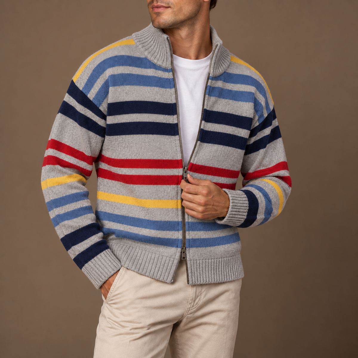 FEDERICO™ | Cardigan a righe con cerniera Emmett