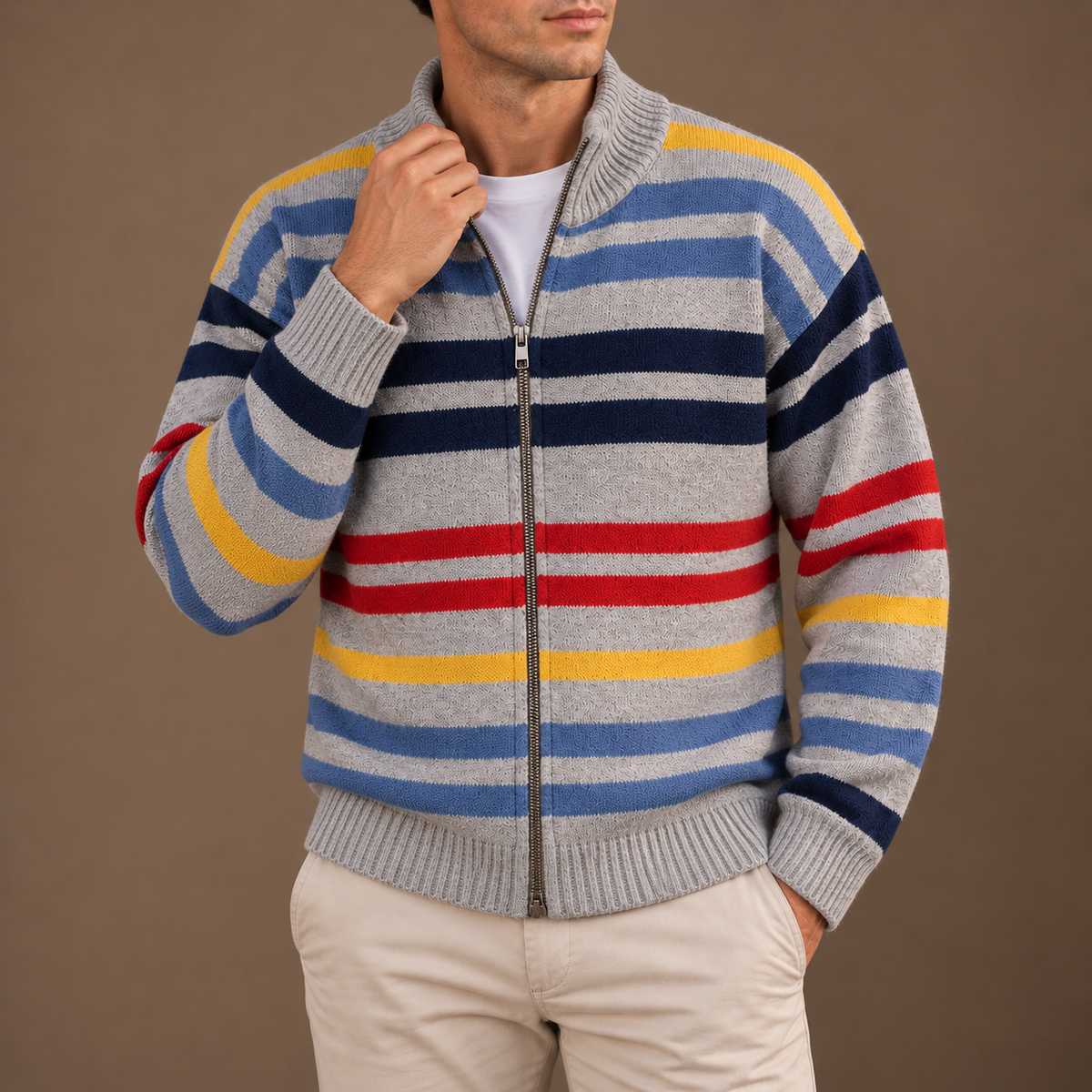 FEDERICO™ | Cardigan a righe con cerniera Emmett
