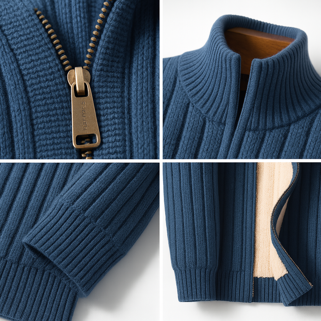 FEDERICO™ | Cardigan in maglia a coste con cerniera