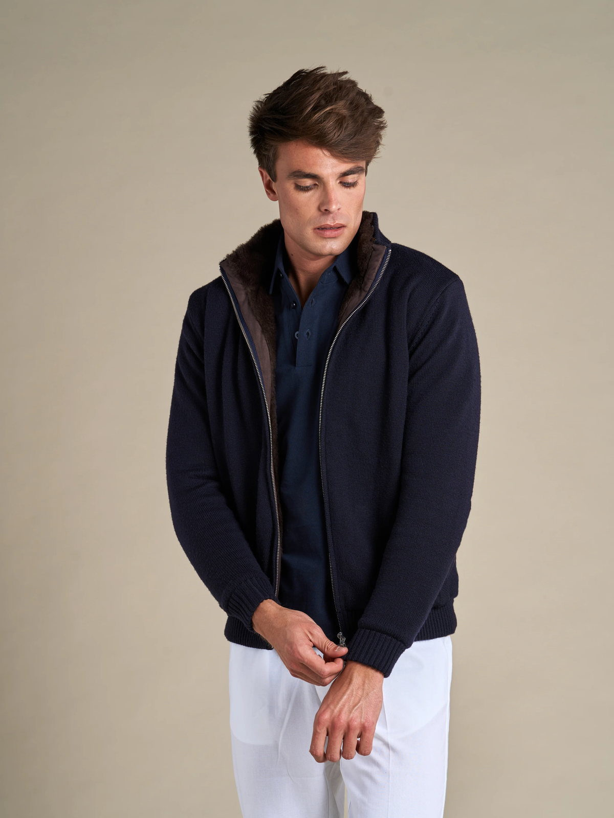 FEDERICO™ | Cardigan uomo invernale in misto lana – fodera in pelliccia