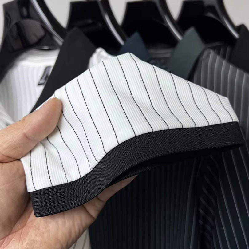 FEDERICO™ | Polo a righe sottili con polsini a contrasto