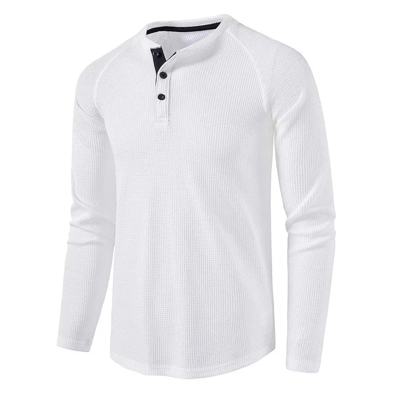 FEDERICO™ | Maglietta Henley a maglia a nido d'ape