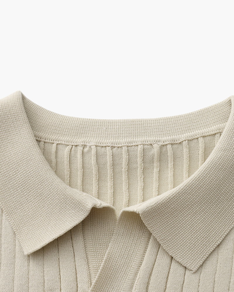 FEDERICO™ | Polo in maglia a coste con colletto classico