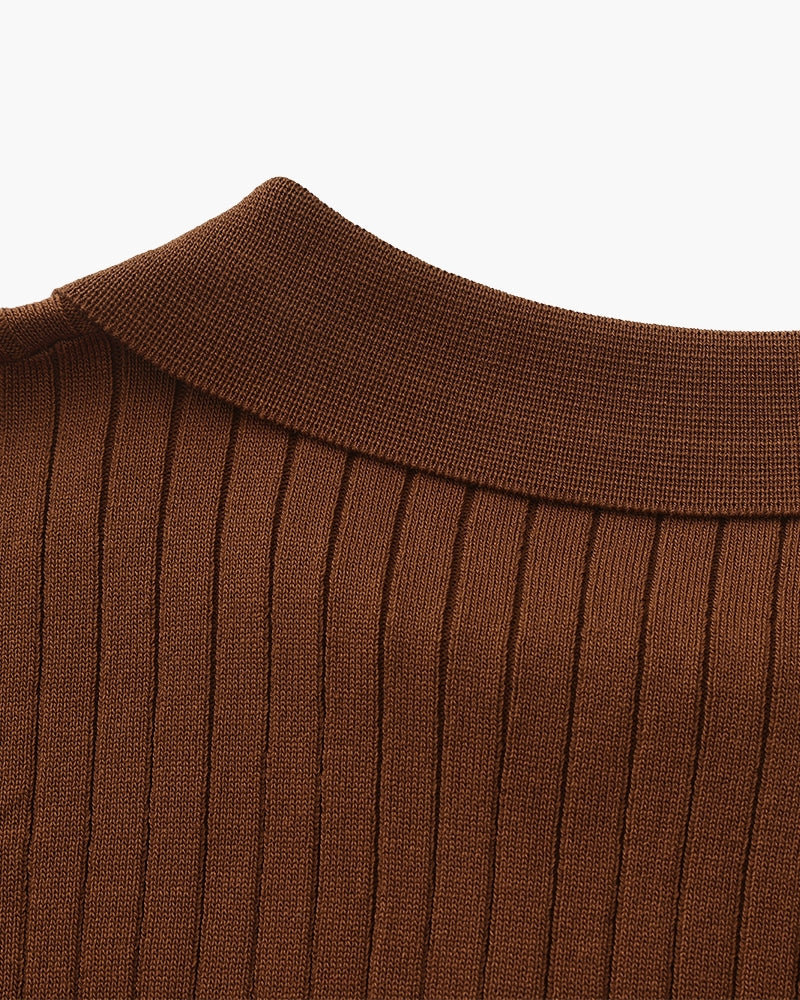 FEDERICO™ | Polo in maglia a coste con colletto classico