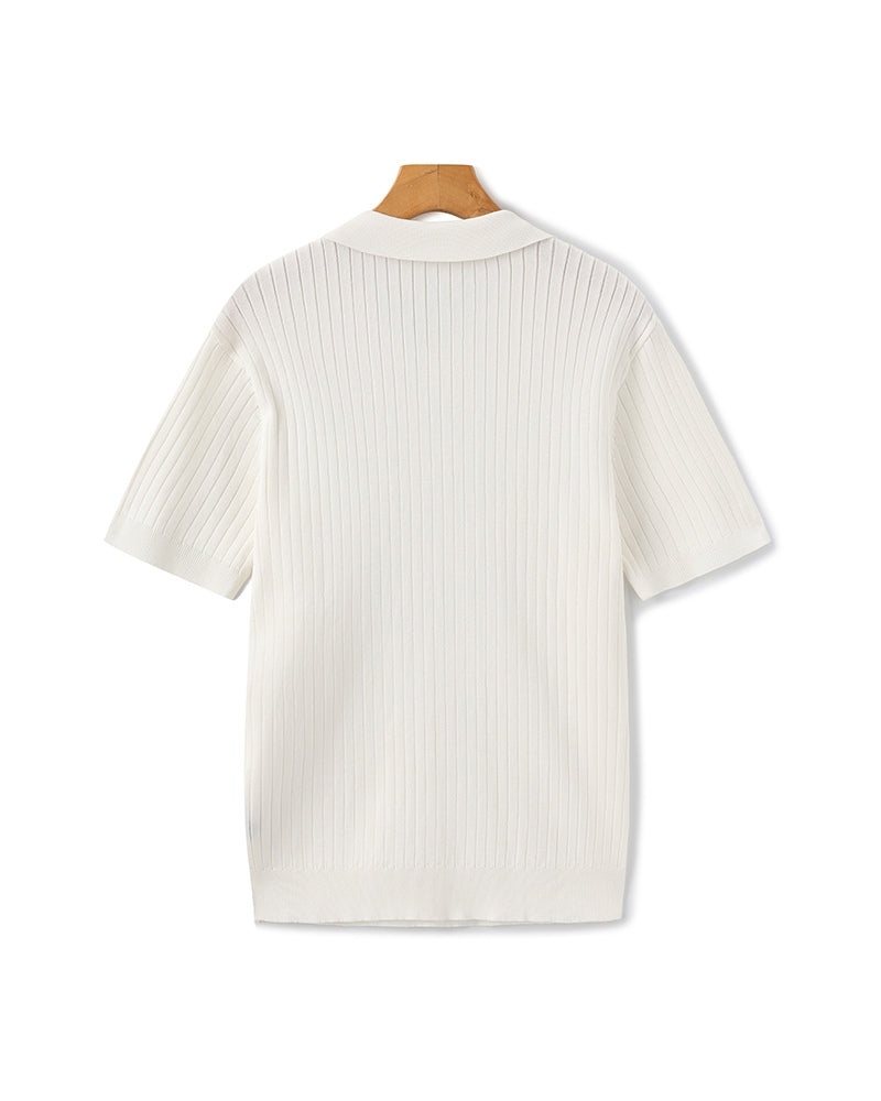 FEDERICO™ | Polo in maglia a coste con colletto classico