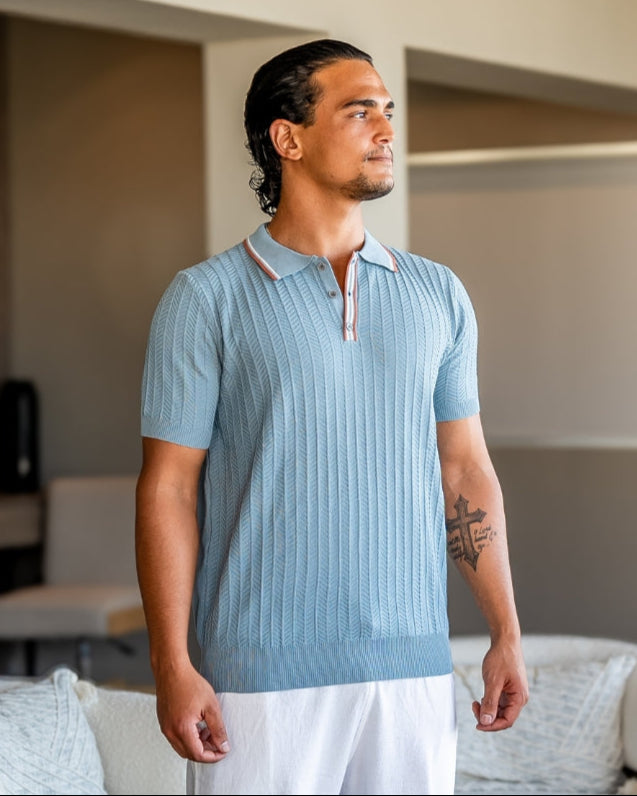 FEDERICO™ | Polo in maglia lavorata a rilievo