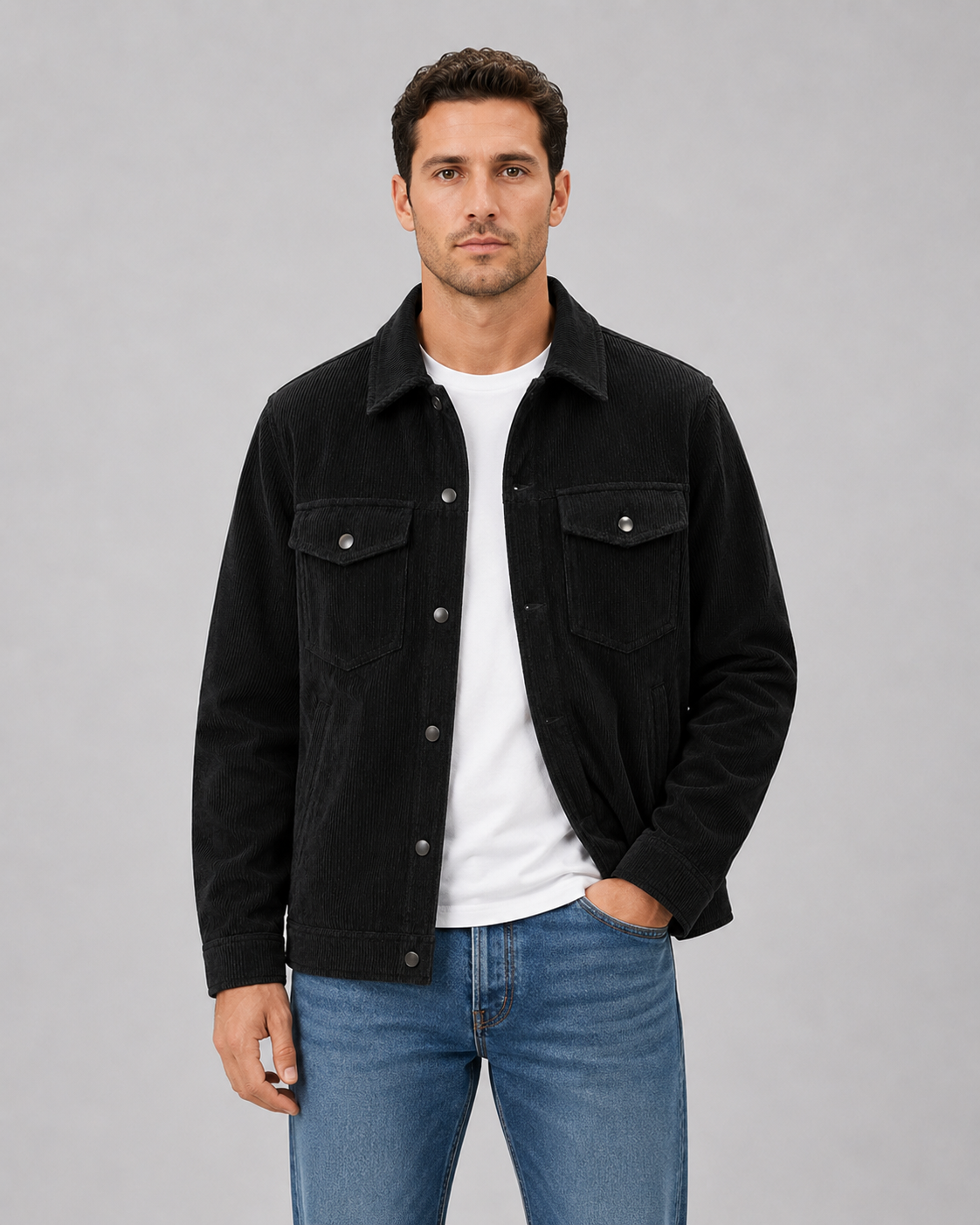 FEDERICO™ | Overshirt uomo in cotone – bottoni automatici