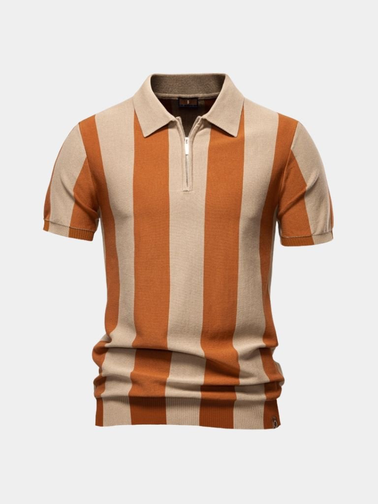 FEDERICO™ | Polo a righe con zip