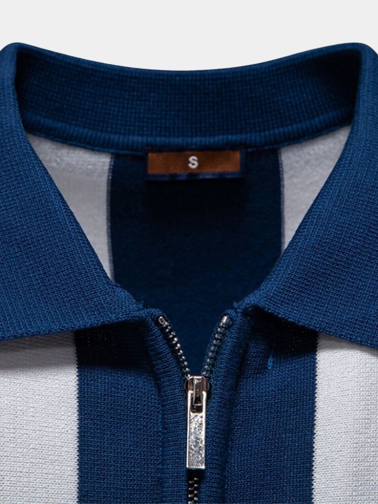 FEDERICO™ | Polo a righe con zip