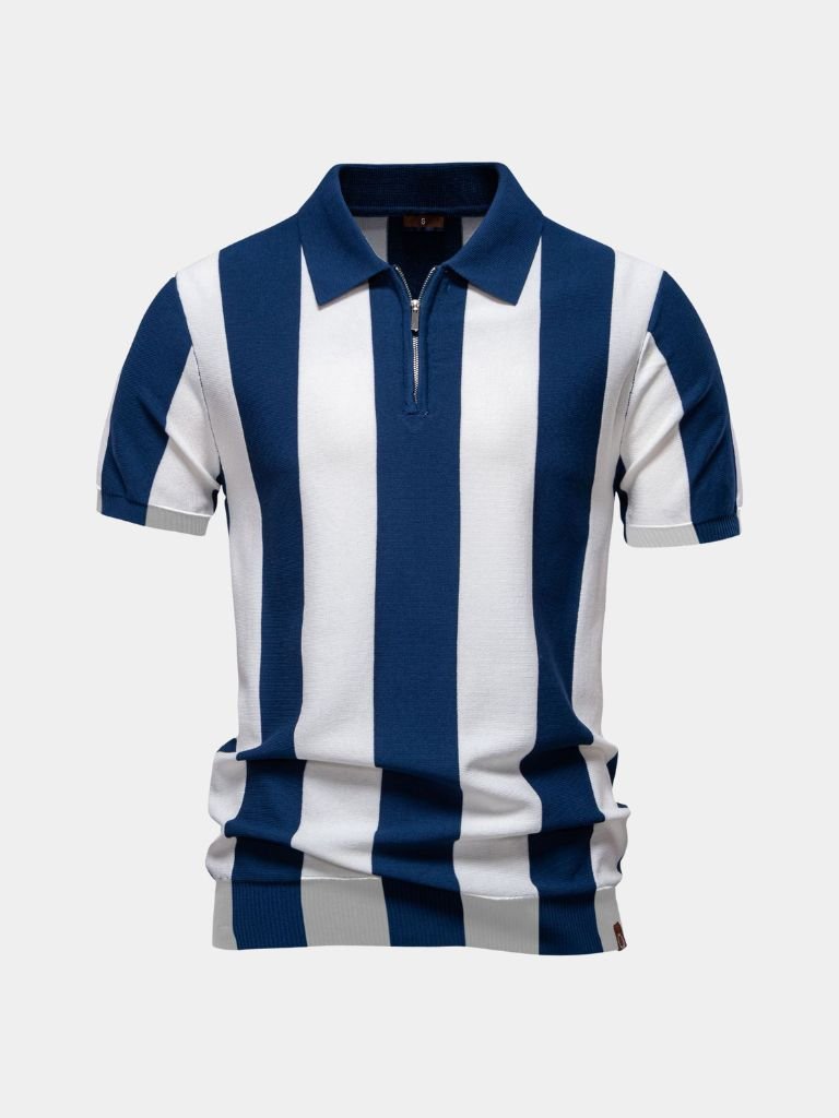 FEDERICO™ | Polo a righe con zip